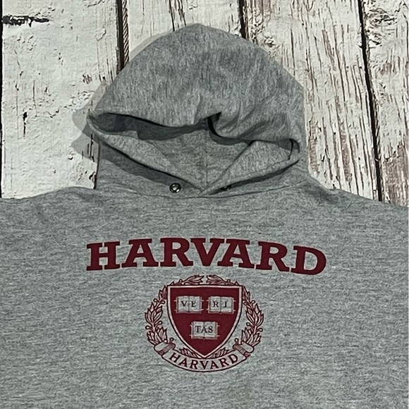 Vintage 1980s Harvard University Crimson NCAA College 80s Hoodie Sweatshirt - Picture 3 of 4